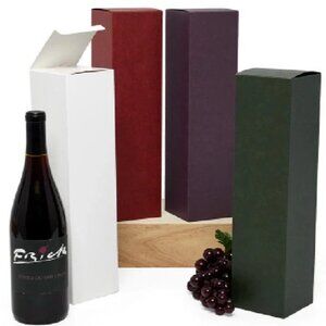 PURPLE Bottle Wine Gift Boxes (set of 12 boxes), Size 3.5" x 3.5" x 13.5"